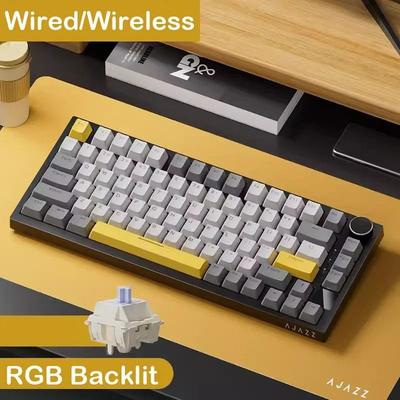 Compact Mechanical Keyboard Tri Mode Connectivity & Hot Swappable Switches gray Rgb Wireless