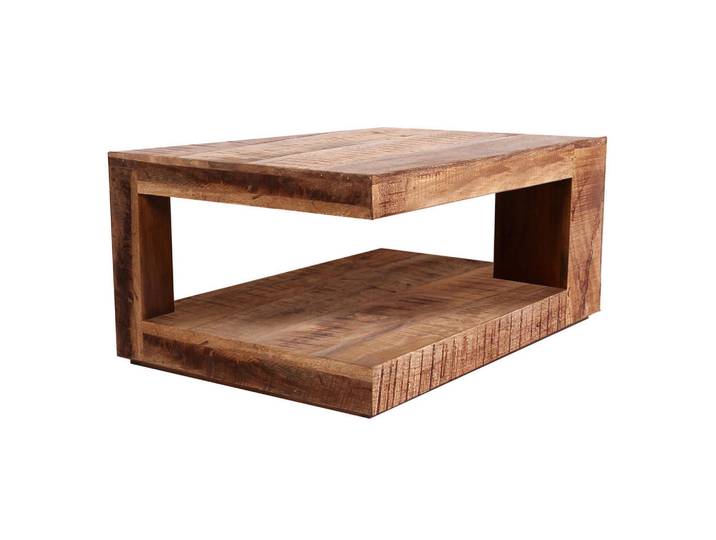 Mid.you Couchtisch, Natur, Holz, Mangoholz, massiv, rechteckig, Bodenplatte, 60x40x90 cm, Wohnzimmer, Wohnzimmertische, Couchtische
