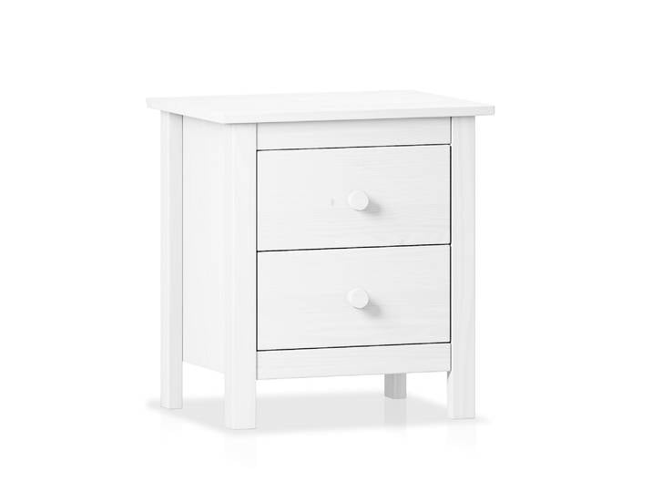TOBINO Nachtkommode mit 2 Schubladen, Material Massivholz