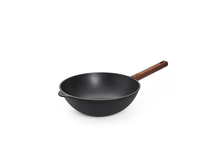 Wok WOLL Eco Logic QXR 28 cm ohne abnehmbarem Griff , schwarz, H:10cm Ø:28cm, Pfannen, Wok