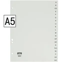 OTTO Office Kunststoffregister A-Z A5 weiß weiß, 16.3x21 cm