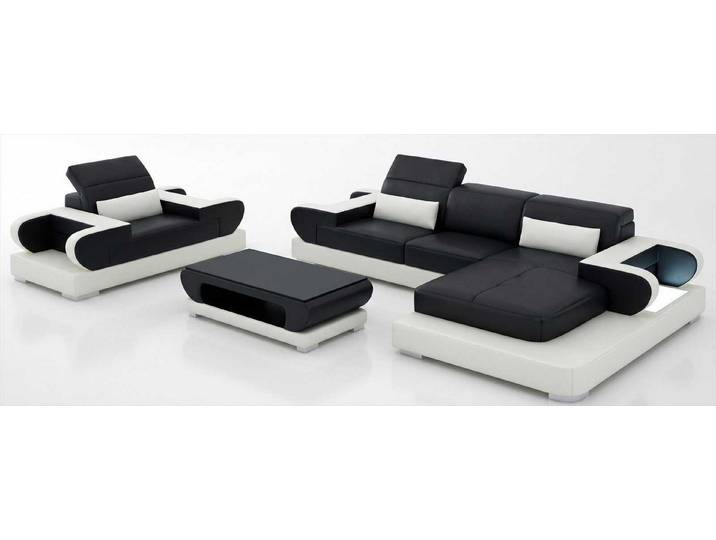 JVmoebel Ecksofa Hochwertige Wohnlandschaft Schwarz mit Sitzgruppe und modernem Stil, 3 Teile, Special features