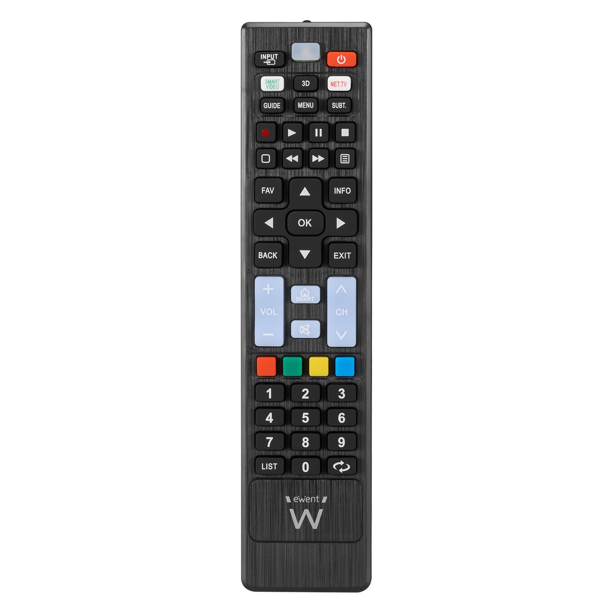 Ewent Remote Control for LG, Samsung, Sony, Hisense, TCL TV and Smart TVs (2x AAA included) Ready to use (Universal Fernbedienung, Infrarot) (EW1577)