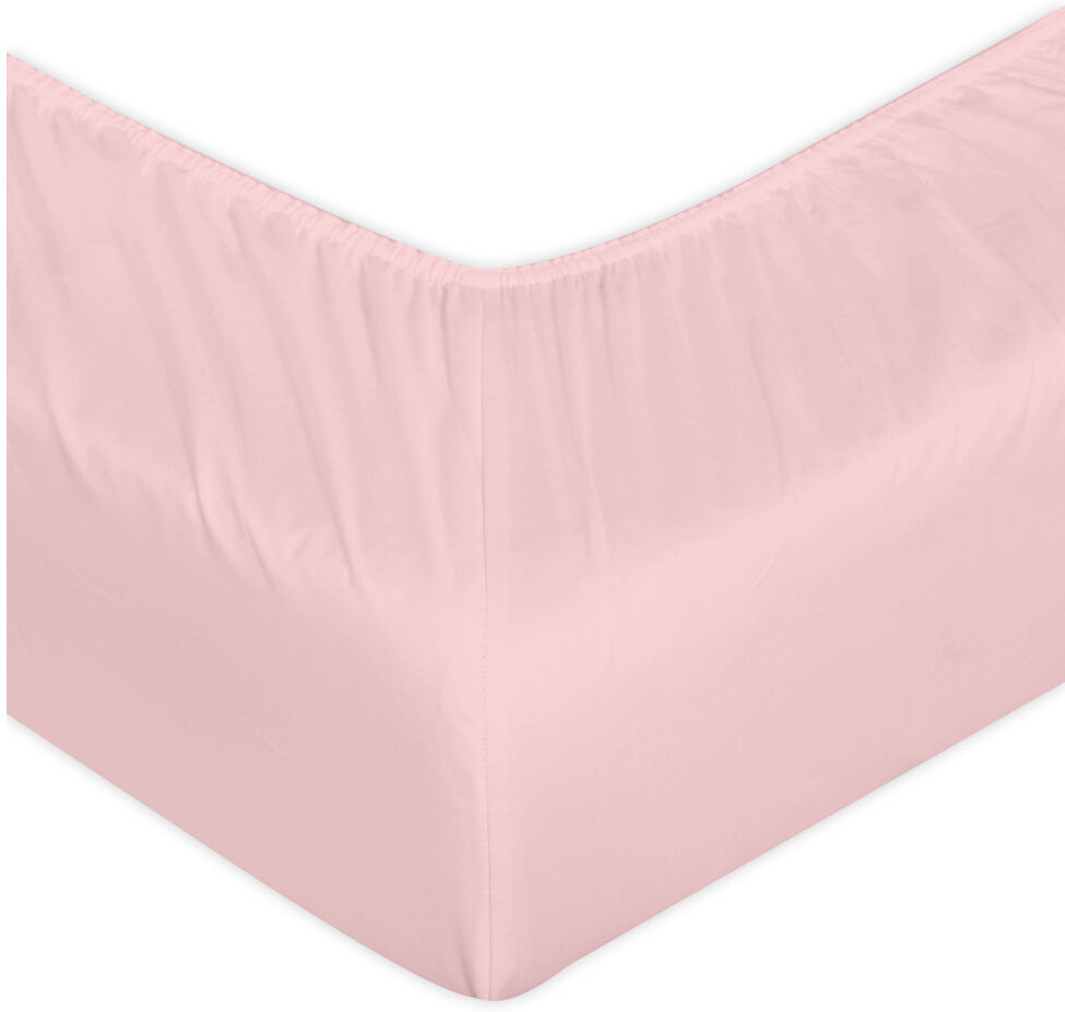 Lark Manor Pelletier 200 Thread Count Polyester Fitted Sheet, Soft & Durable Bed Sheet Blush Double (4'6)