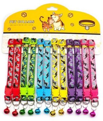 Uplift Essentials Delicate Adjustable Casual Nylon Cat & Dog Collars With Bell Pack Of 12 style 4