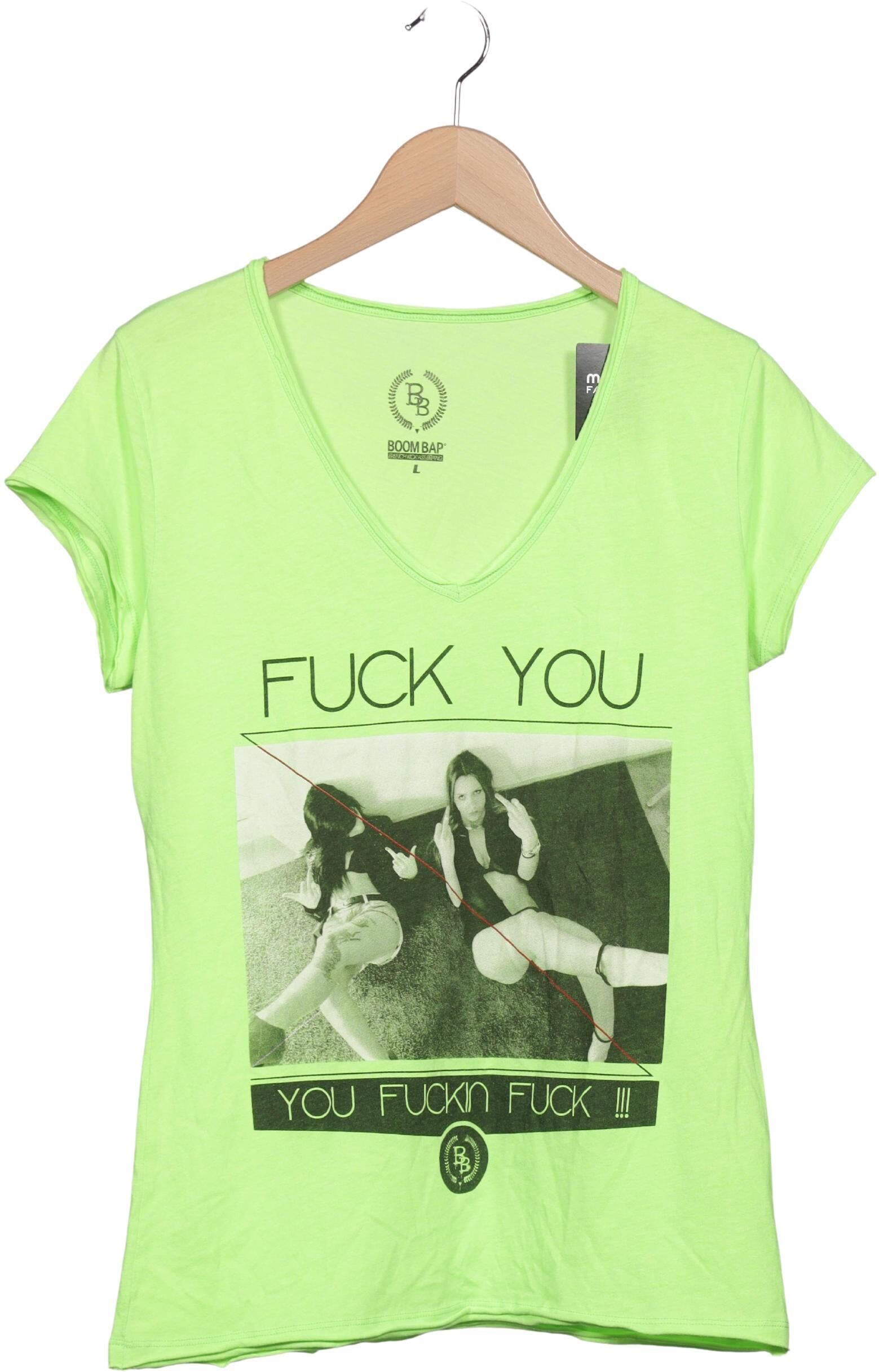 Boom Bap Damen T-Shirt, Neon, Gr. L, kein / Etikett - Second Hand