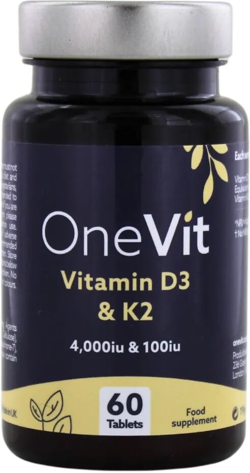 OneVit Vitamin D3 4,000iu & Vitamin K2 100iu - 60 Tablets