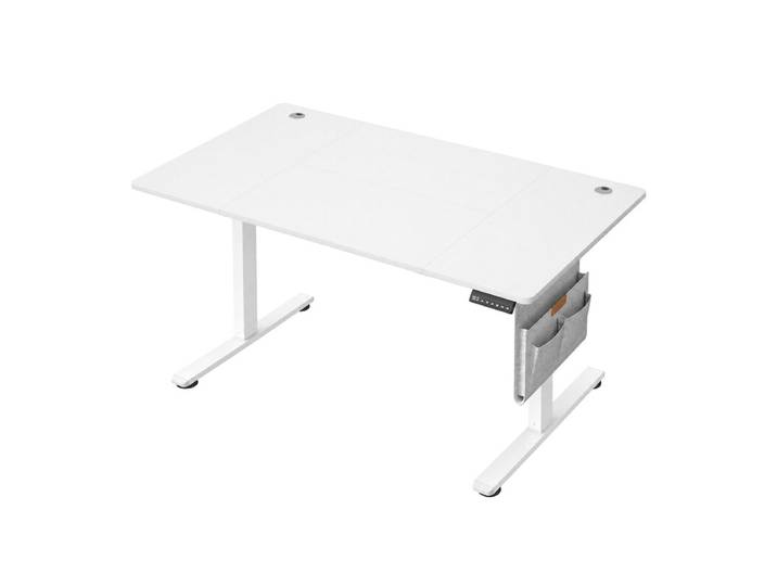 JOYFURNOS Bureau électrique réglable en hauteur blanc avec 4 mémoires de hauteur - 140 x 60 cm