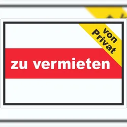 HB-Druck zu vermieten von privat Aufkleber mit Text Werbeaufkleber A0 (841x1189mm)