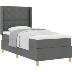 vidaXL, Boxspringbett, Boxspringbett Mit Matratze Stoff Dunkelgrau (100 x 200 cm)