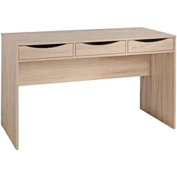 KADIMA DESIGN Schreibtisch MASSA 120 cm, Design Büro-Tisch in Sonoma Eiche, Moderner Computer-Tisch mit 3 Schubladen und Stauraum, Platzsparender