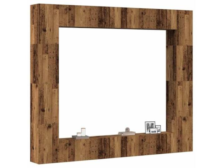 HEFZGDB Wandmontierter TV-Schrank Altholz-Optik Holzwerkstoff mit Stauraum und Türwahl, 8-TLG. Set für Moderne Einrichtung, langlebiges Regal und praktischer Aufbewahrungsschrank