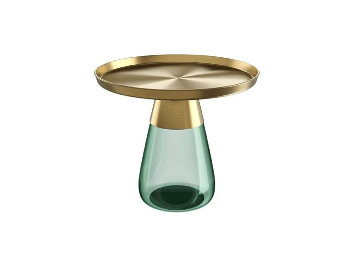 Design Beistelltisch „Drop“ in verschiedenen Varianten Gold/Grün Ø 60 x 52 cm Akante Design