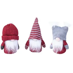 Deko-Wichtel, rot-grau-weiß, 14 cm, 3 Stück