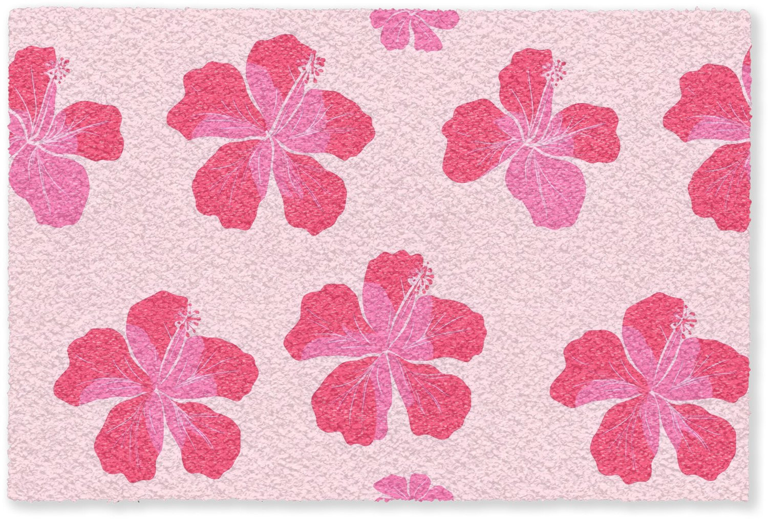 MuchoWow Deurmat Hibiscus Roze met Bloemenprint B: 60 cm, D: 40 cm