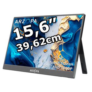 Arzopa Monitor A1T, 15,6 Zoll, Full HD 1920 x 1080 Pixel, 25 ms, 60 Hz, Touchscreen, portable