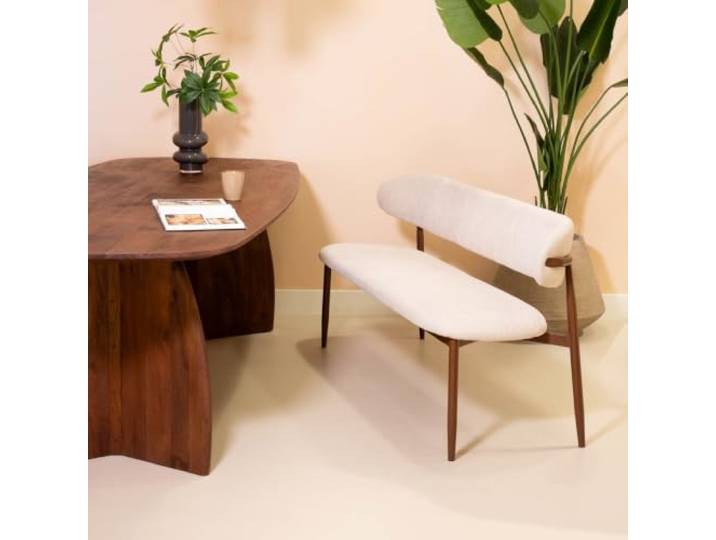 Giga Meubel Esszimmerbank Alexia - Beige/Walnuss - 160cm