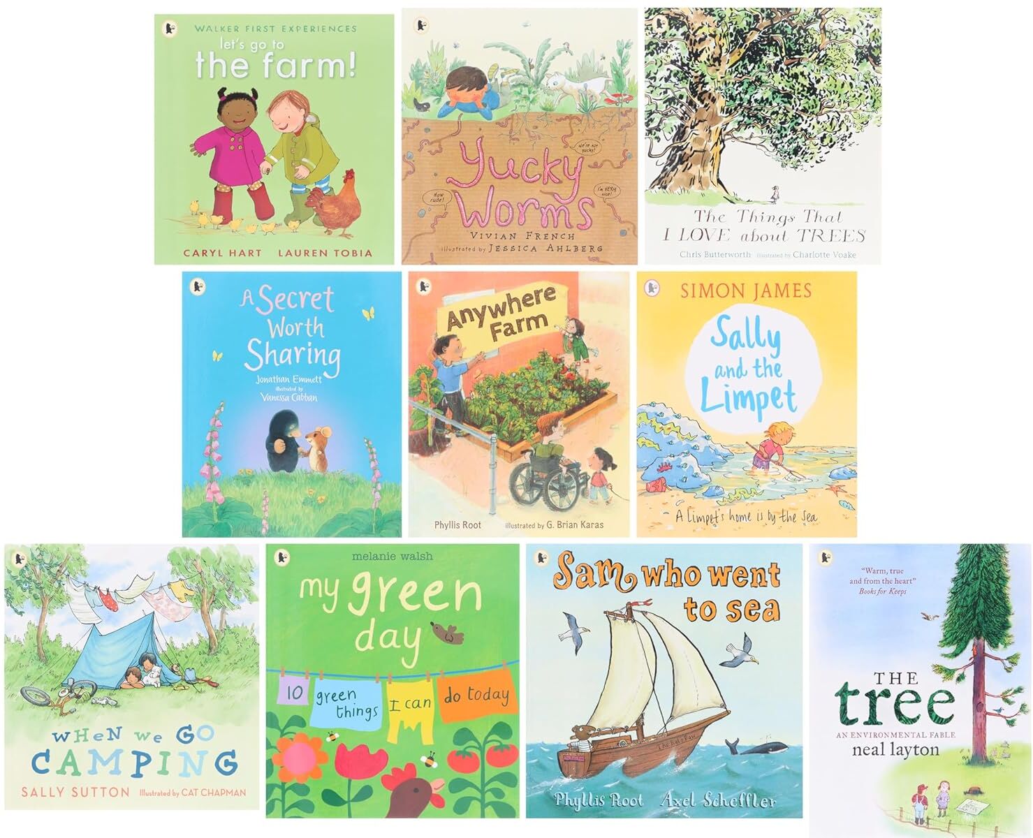 Walker Books UK Ltd The Great Outdoors 10 Picture Books Collection Set   Nature, Trees, Wildlife, Farm, Camping & Adventure Stories for Children