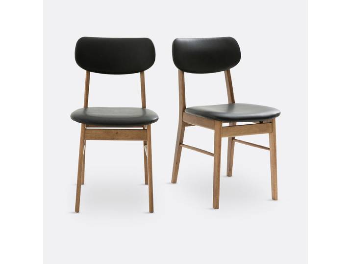 LA REDOUTE Lot de 2 chaises vintages, Selyn Noir Uni