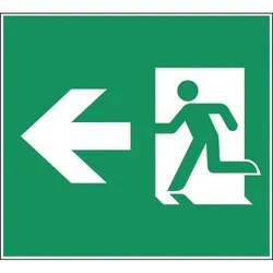 Schild I Piktogrammscheibe Rettungsweg links, Typ C, für CUBE-LUX-STANDARD, ASR/ISO