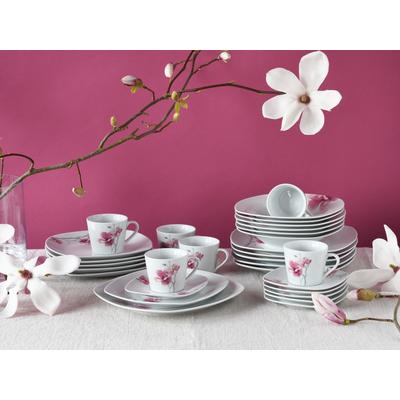 Kombiservice CREATABLE "Amelie Aiko, Kombi-Service 30-tlg", weiß, 30 Stk., Porzellan, Geschirr-Sets, Kombiservice, Blumendekor