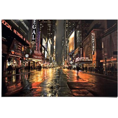 Poster REINDERS "Manhattan 42nd Street", bunt (farbe bild(er): mehrfarbig), B:91,5cm H:61cm, Papier, Bilder, Poster