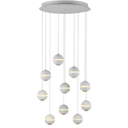 SCHÖNER WOHNEN-Kollektion LED-Pendelleuchte Lini Alu, Eisen, Stahl & Metall Weiß