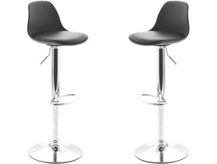 Lot de 2 tabourets de bar design noirs STEEVY