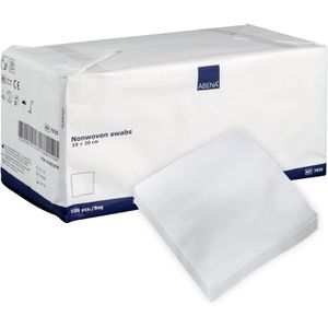 Abena Vlieskompressen 7025, nicht haftend, 4-lagig, unsteril, saugfähig, 10 x 20 cm, 100 Stück