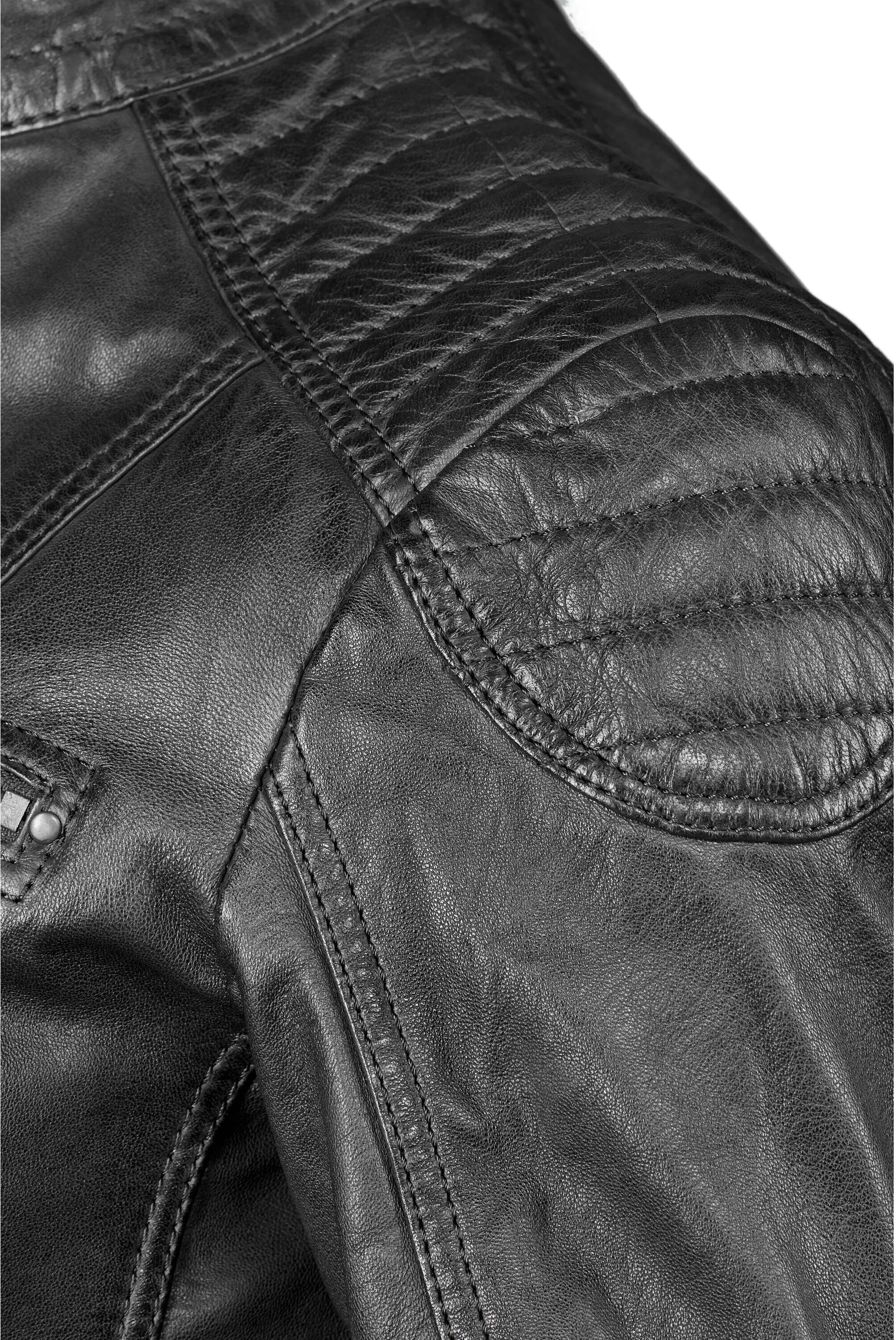 Lederjacke 7ELEVEN "SEBASTIA", Damen, Gr. 38, schwarz, Obermaterial: 100% Lammleder LEL., uni, regular fit, Rundhals, Jacken Lederjacke, aus hochwertigem Leder