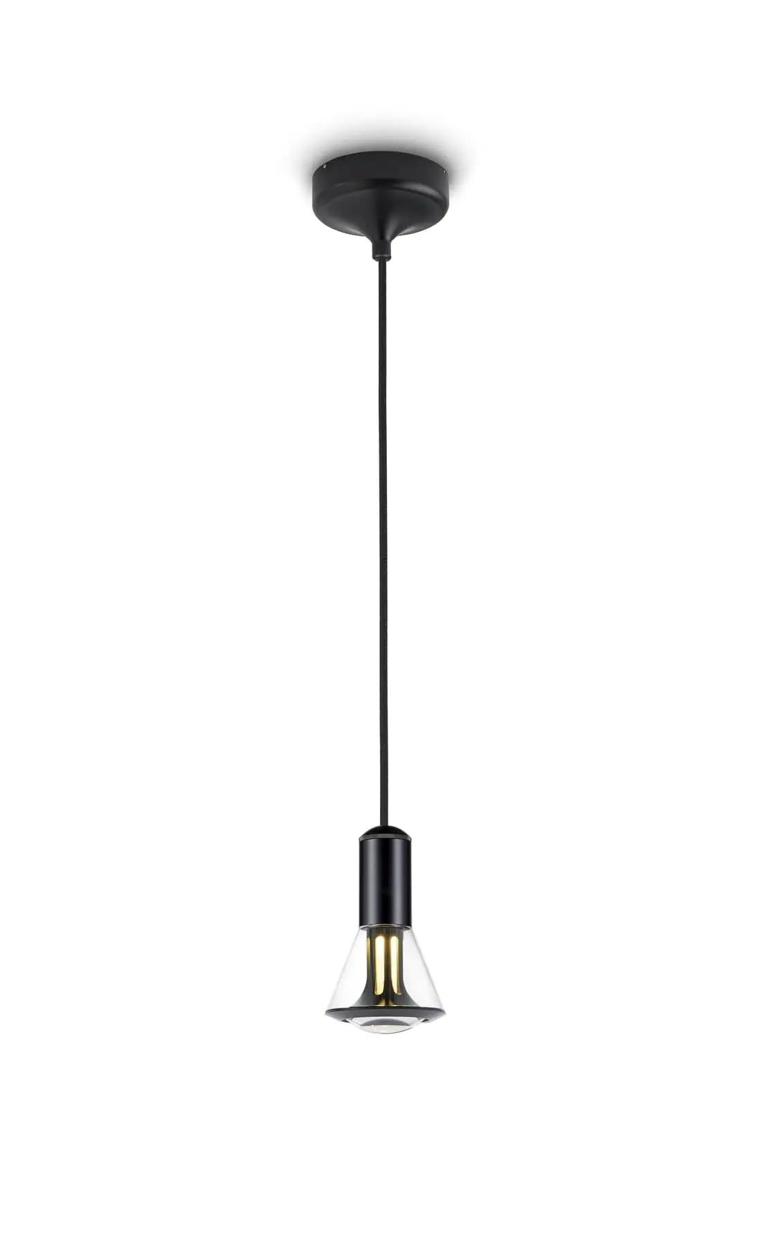 Less´n´more ETHICS LED-Pendelleuchte, innen Schwarz, Kristallglas, Dali E-WPL-D-KSS-GC-SS 4251908597925