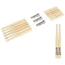 keepdrum 5A Hickory Drumsticks 3 Paar (Schlagzeug), Drumsticks + Schlägel, Braun