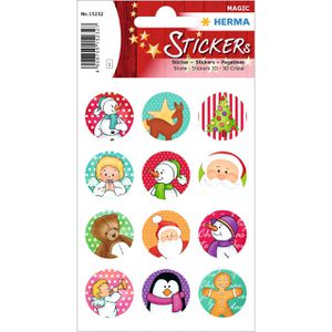 Herma Sticker Magic, 15232, Tannenbäume und Sterne, Seide, 12 Aufkleber, 12 Stück