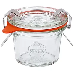 60x Weck Glas Mini-Sturzglas mit Deckel Dichtungsring und je 2 Klammern Overturn 35 ml