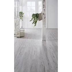 KWG Antigua Novel Ziereiche silber Designvinyl Fertigfußboden 123,5x30,5 cm
