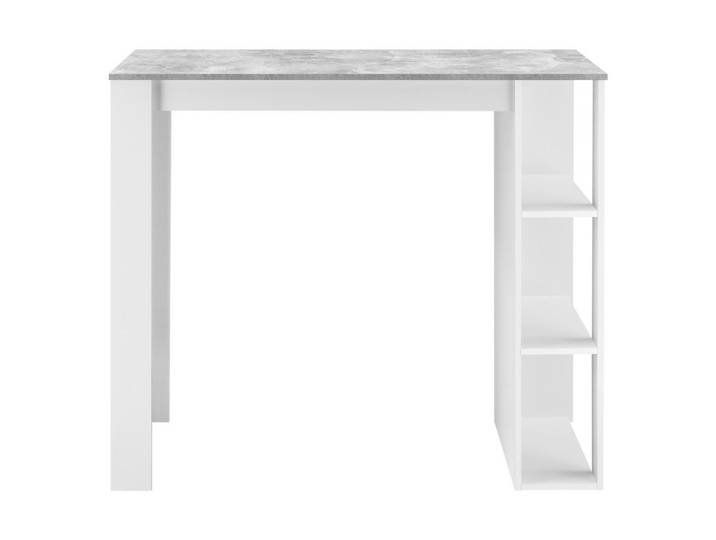 [en.casa] Bartisch Danderyd, Weiß, Grau, Holzwerkstoff, Beton Optik, Rechteckig, 120x105.5x60 cm, Esszimmer, Barmöbel, Bartisch