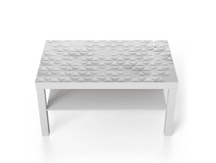 DEQORI Glastisch weiß groß 90x50 cm Motiv Geometrische Harmonie ausgefallener Beistelltisch aus Glas Hochglanz Couchtisch fürs Wohnzimmer moderner Couch Tisch mit Design