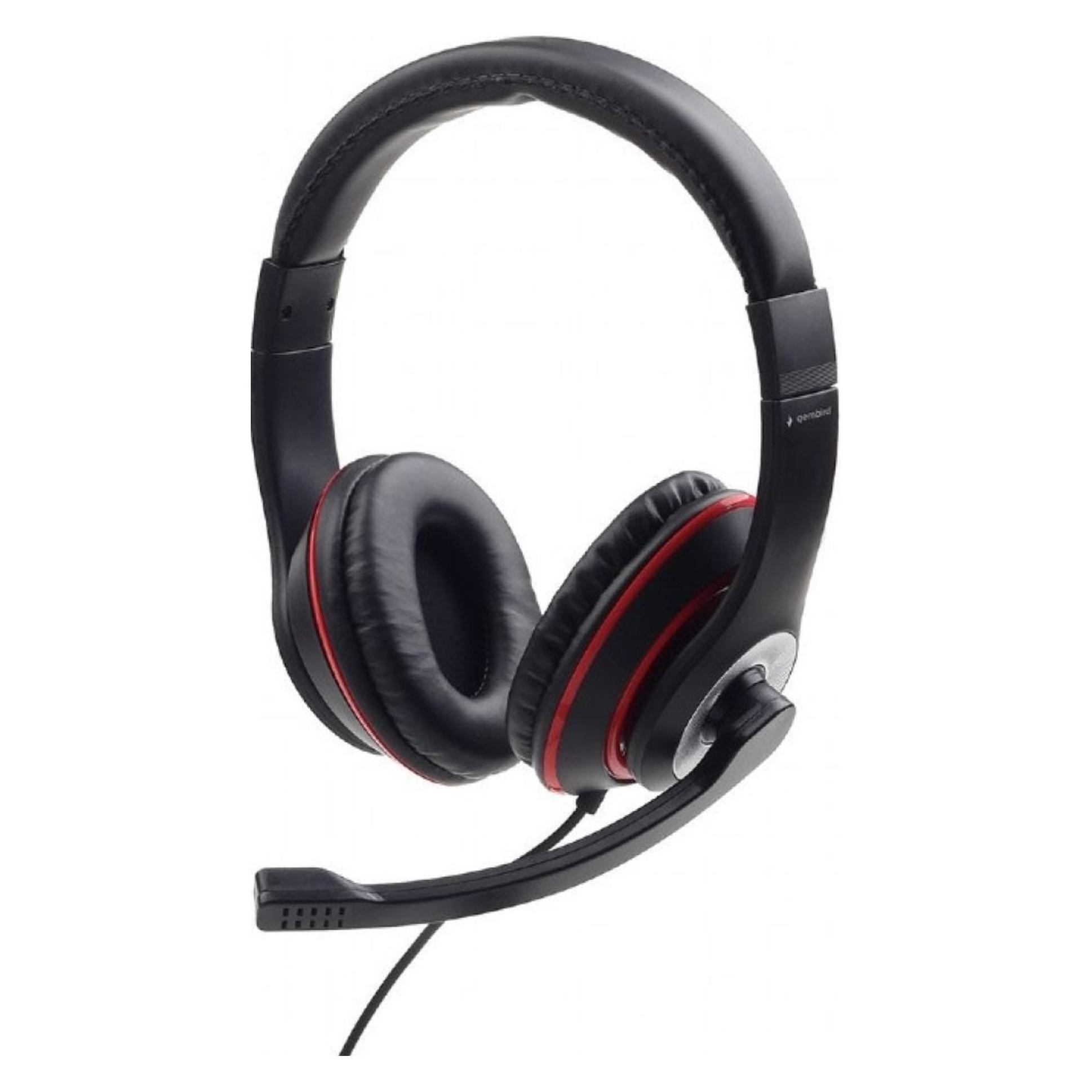 Gembird MHS-03-BKRD Kopfhörer & Headset Kopfband 3,5-mm-Anschluss Schwarz (Kabelgebunden) (MHS-03-BKRD)