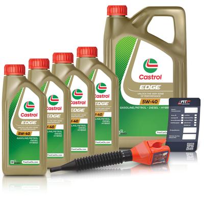 Castrol 9 L EDGE 5W-40 + Ölwechsel-Anhänger + Einfülltrichter [Hersteller-Nr. 15F7D7]