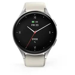 HAMA Smartwatch "8900", GPS, AMOLED 1.3 , Telefonfunktion Alexa, Silber/Beige