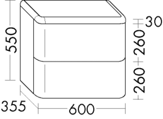 Burgbad Sideboard b:me Lack Matt 550x600x355 Anthrazit Solid Matt, KOCI060F5988 KOCI060F5988