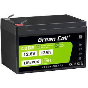 Green-Cell LiFePO4-Akku Cube, 12 Ah, 12,8 V, mit Batterie-Management-System
