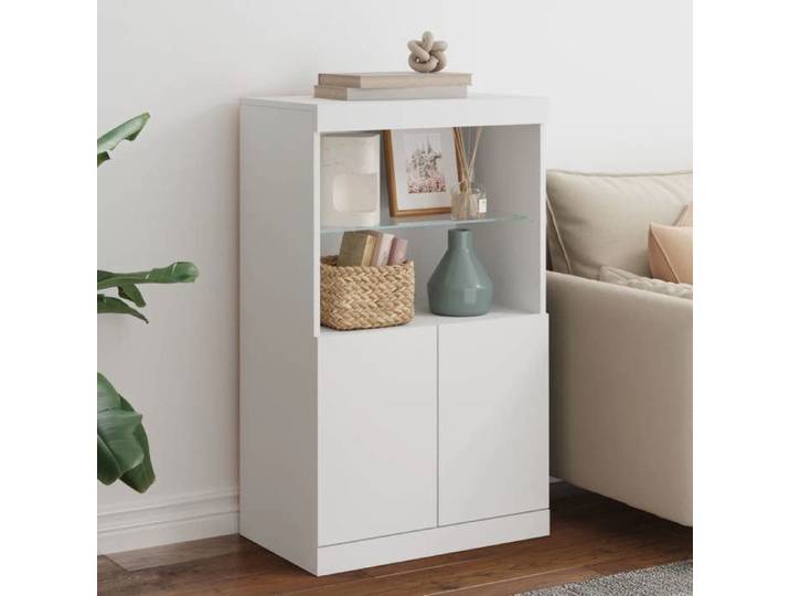 SALE 2026  Armoire/Cabinet à tiroirs Blanc - Buffet avec lumières LED blanc 60 5x37x100cm PRO435197777