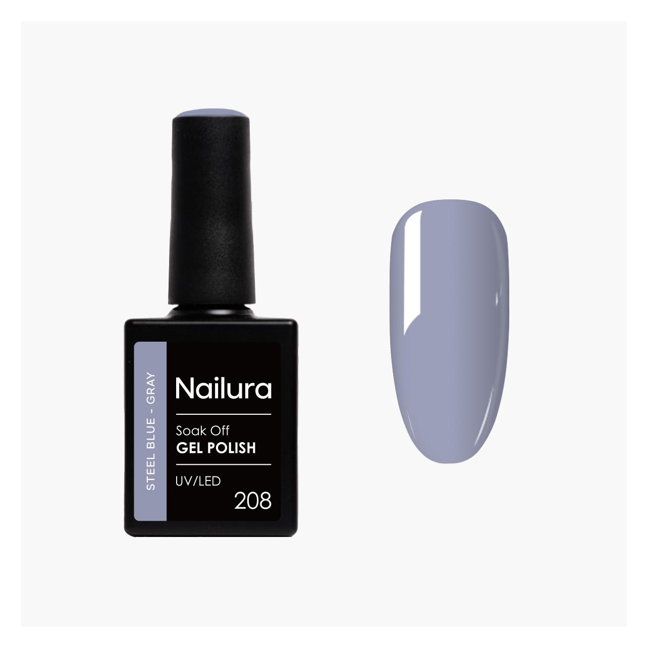 Nailura - Gel Polish 208 - Steel Blue Grey - 10 ml (Steel Blue Grey) (70227)