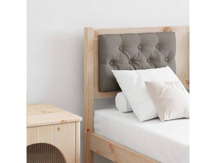 Kopfteil Kiefer massiv braun taupe 135 cm, rechteckig modernes Design mit atmungsaktivem Baumwollgewebe, einfache Montage