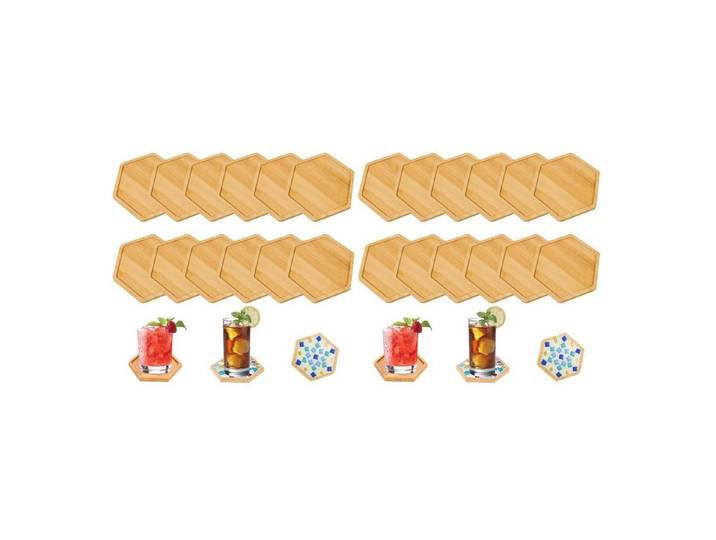 LuxusKollektion Kreativset Untersetzer Holz Mosaik DIY 12er Set 10cm