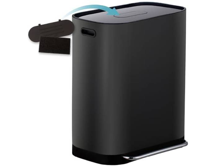 Homra Mülleimer 2 Fächer 2x30l Rockx Abfalleimer Küche 60 Liter Treteimer aus Edelstahl Doppelmülleimer mit Inneneimern Tretmülleimer 2 Fach Abfall & Recycling Trash Can Softclose Schwarz