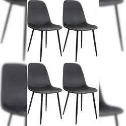 CLP 4er Set Esszimmerstuhl Maryam dunkelgrau/Samt