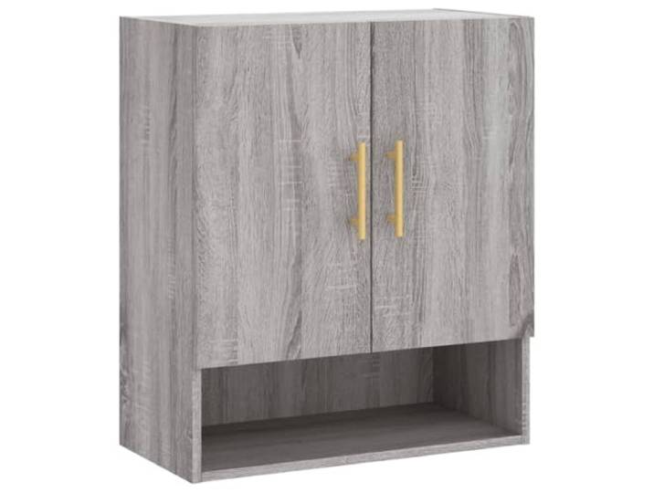 KLGBNCVE Wandschrank Grau Sonoma 60x31x70 cm Holzwerkstoff Wandmontage ohne Bodenfläche,Stauraum für Alltagsdinge,Oberfläche für Fotos und Deko,glatte Holzwerkstoff-Oberfläche