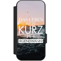 Nivocase Klapphülle für Google Pixel 11 Handyhülle aus Kunst Leder NIVOflip schwarz Meer Statement Spruch (Google Pixel 11), Smartphone Hülle, Schwarz